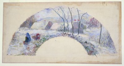 Garden under snow, design for a fan, c.1885 by Paul Gauguin